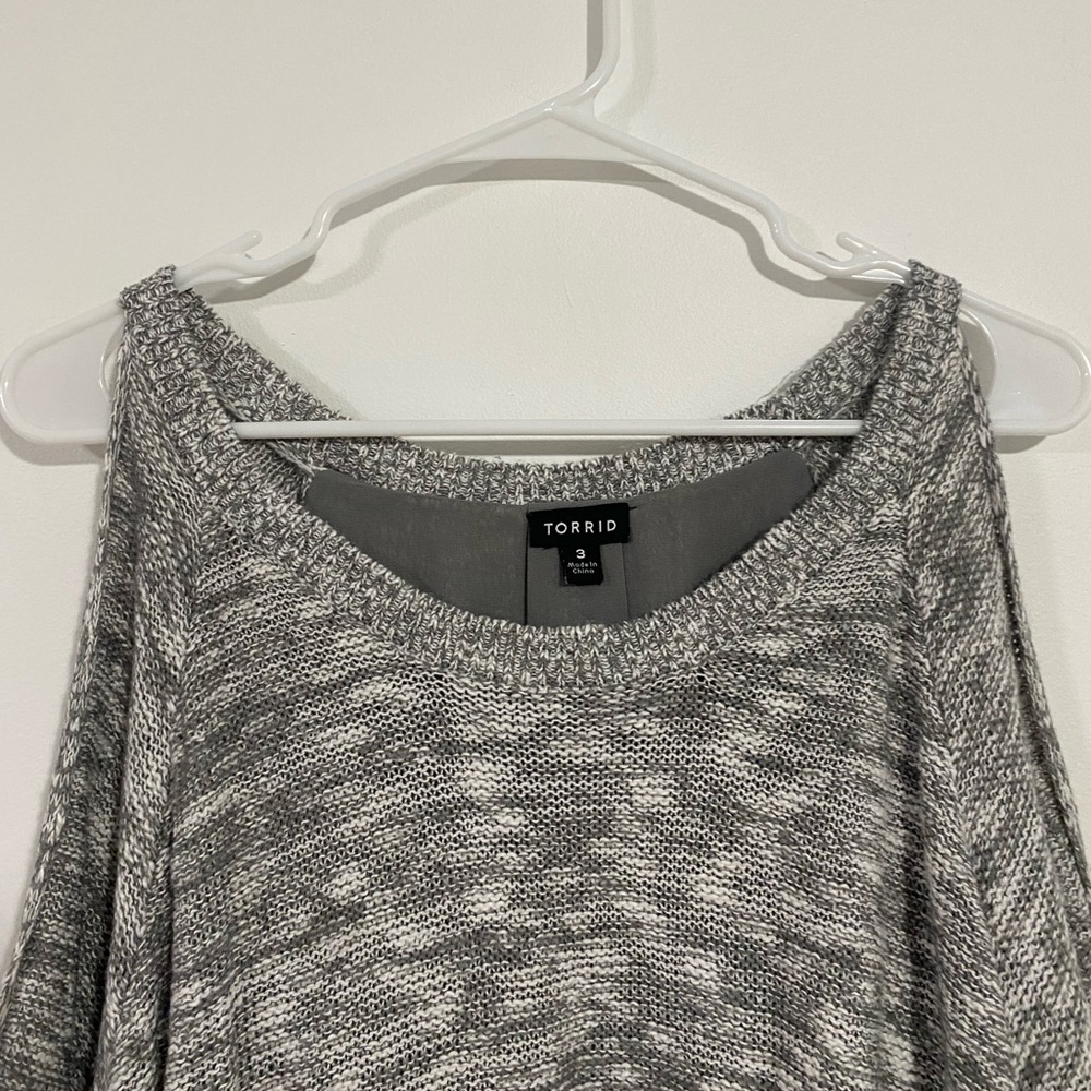 Torrid Marled Cold Shoulder Pullover Sweater - image 5